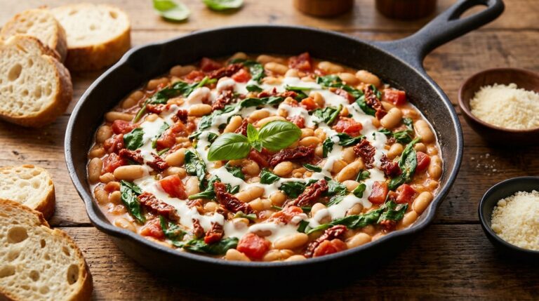 Creamy Tuscan White Bean Skillet: Gourmet Flavor on a Budget